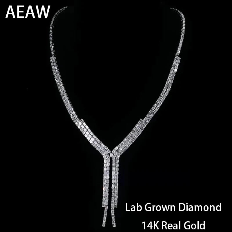 40ctw Lab Grown Diamond Emerald Eternity Necklace