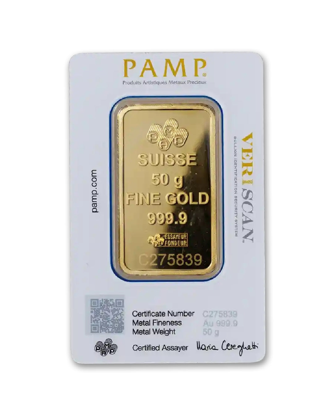 50gram Gold Bar PAMP ASSAY