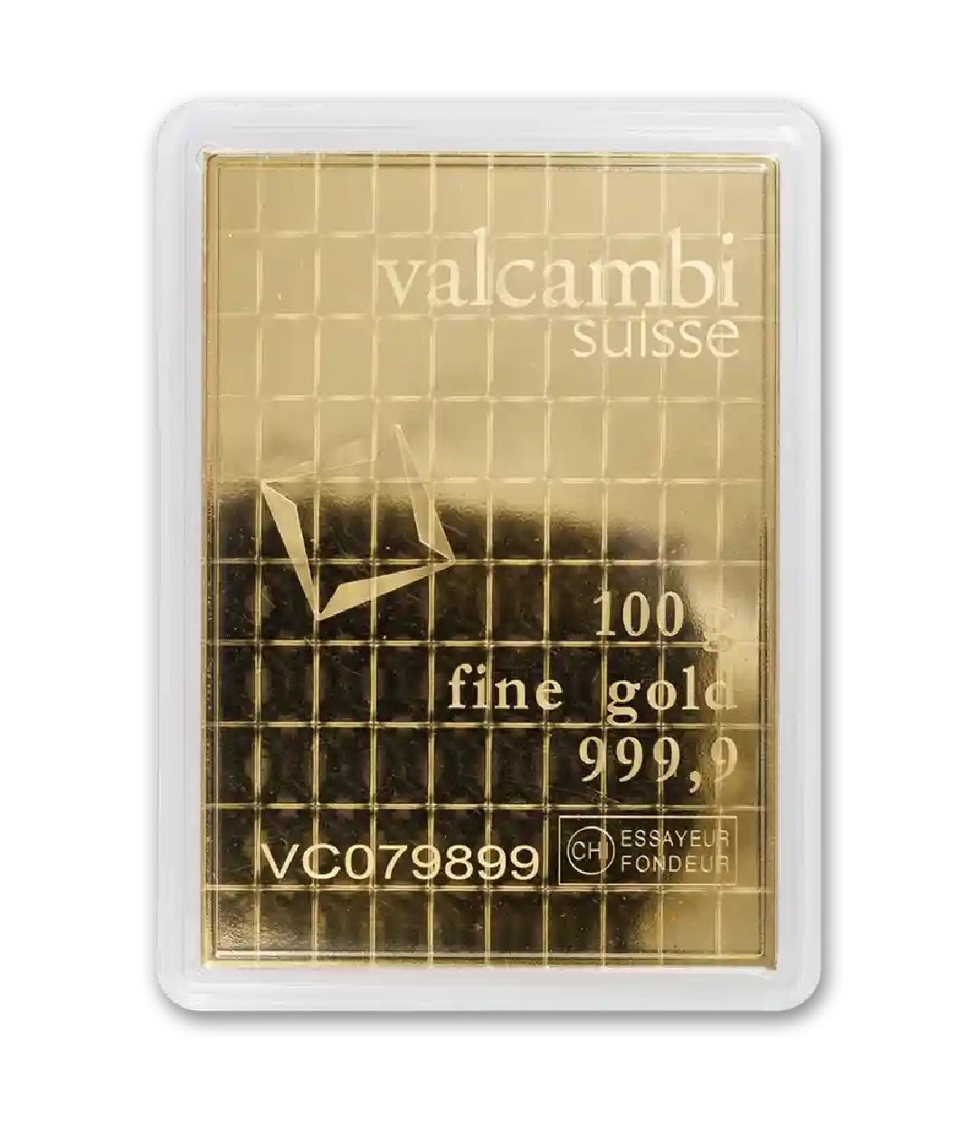 100gram Gold Breakaway Bars Valcambi in Assay