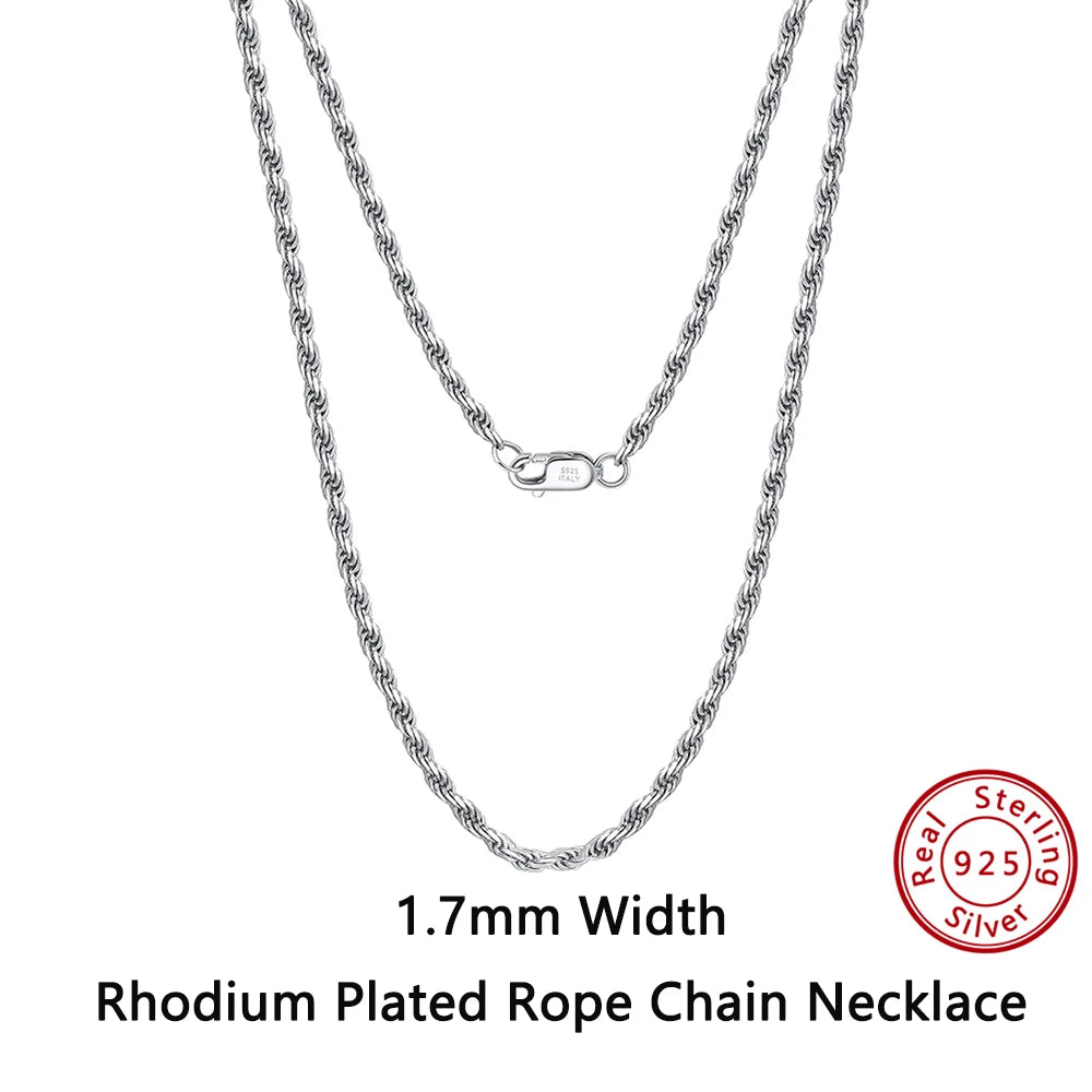 ORSA JEWELS Italian 925 Sterling Silver Rope Chain Necklaces 14K 18K Gold Plated