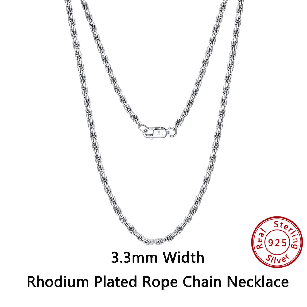 ORSA JEWELS Italian 925 Sterling Silver Rope Chain Necklaces 14K 18K Gold Plated