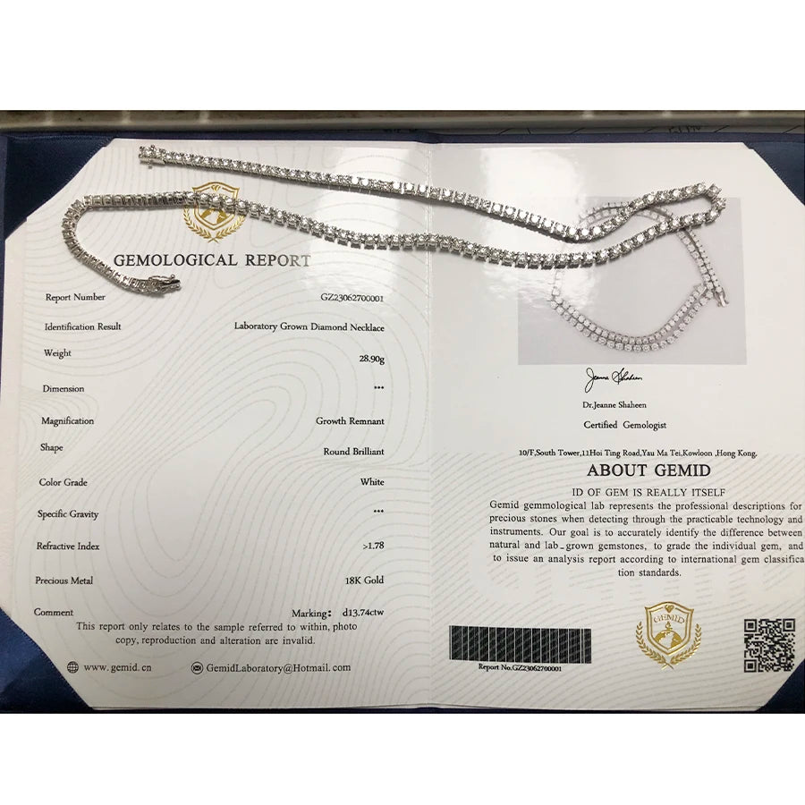 40ctw Lab Grown Diamond Emerald Eternity Necklace