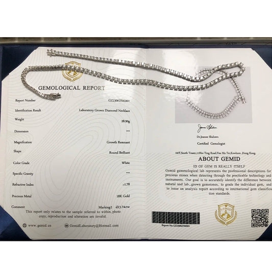 40ctw Lab Grown Diamond Emerald Eternity Necklace