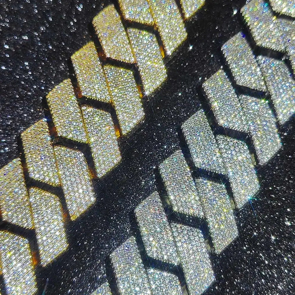 High Quality Lab Diamond Necklace 25mm 6 RowsCuban Link Chain For Men