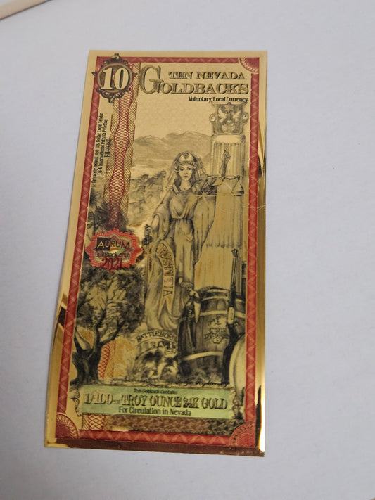 10 Nevada Goldback 24k
