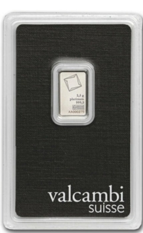 2.5g Valcambi platinum bar