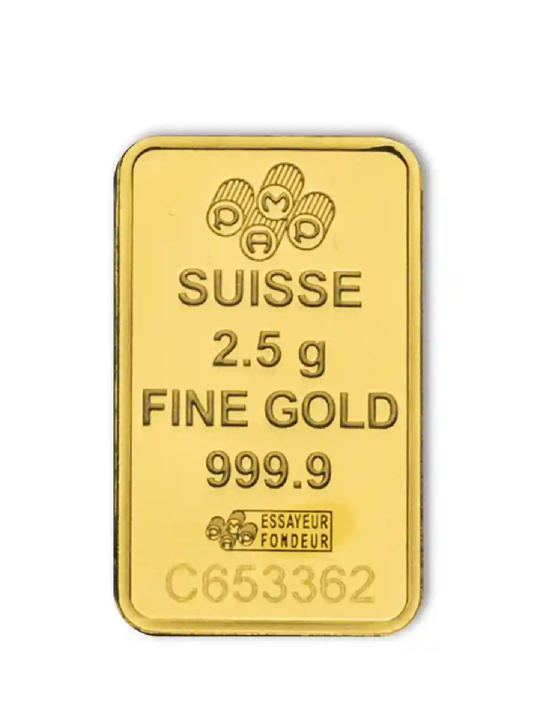2.5 Gram PAMP Gold Bar (in assay)