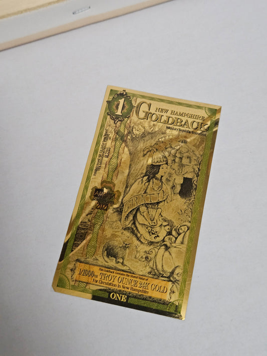 1 NEW HAMPSHIRE Goldback 24k